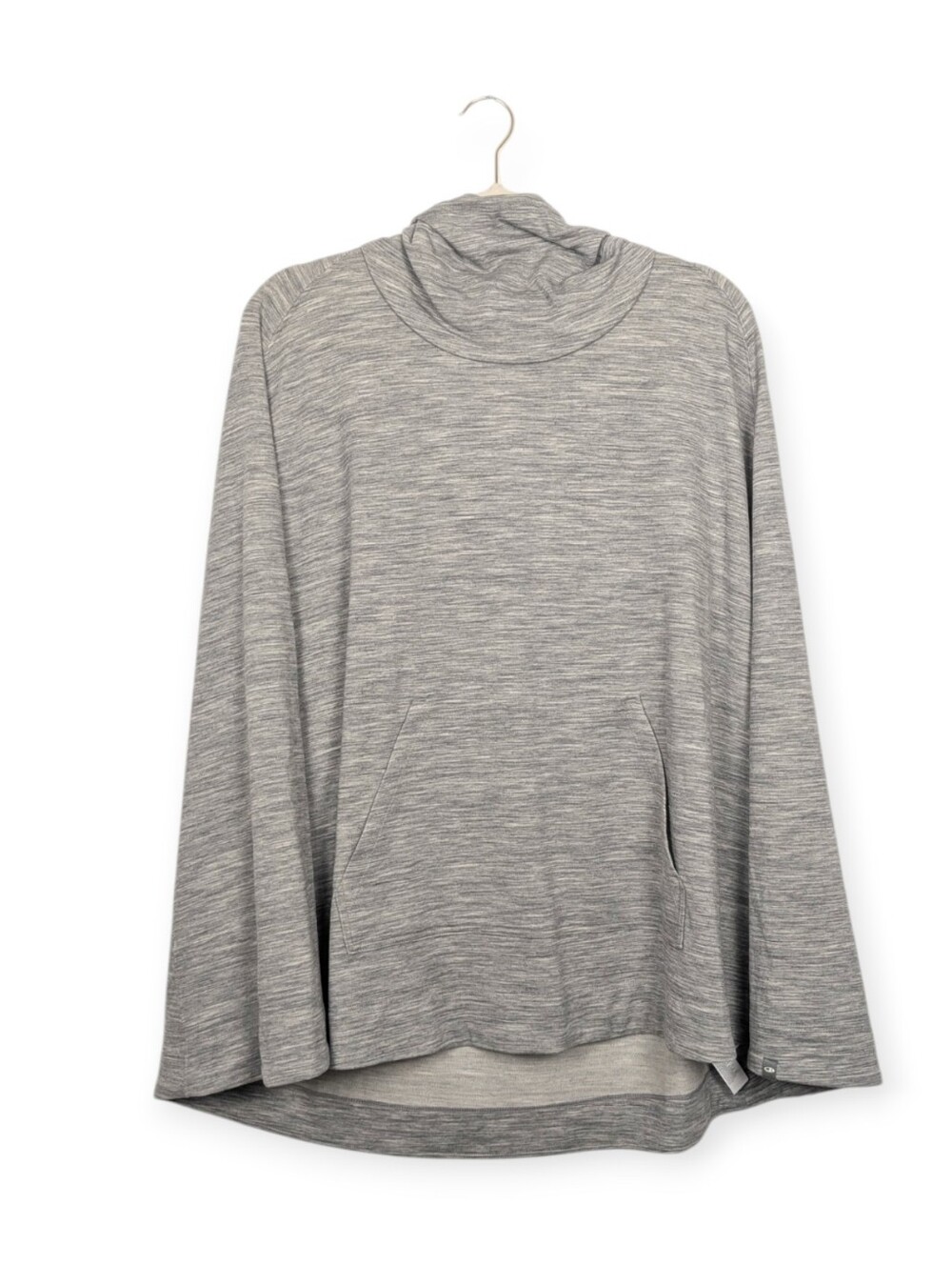 Icebreaker Merino Wool Gray Cowl Neck Cape Poncho Pullover Size S